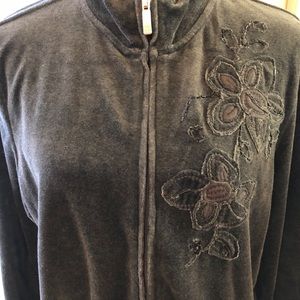 Style Co. Sport velour gray zip up